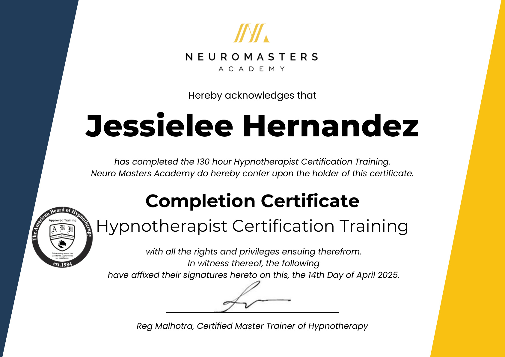 Hypnotherapist Certification Training