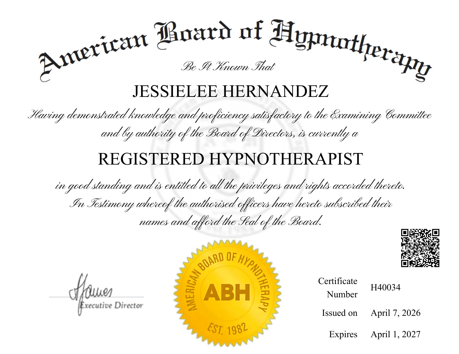 Registered Hypnotherapist