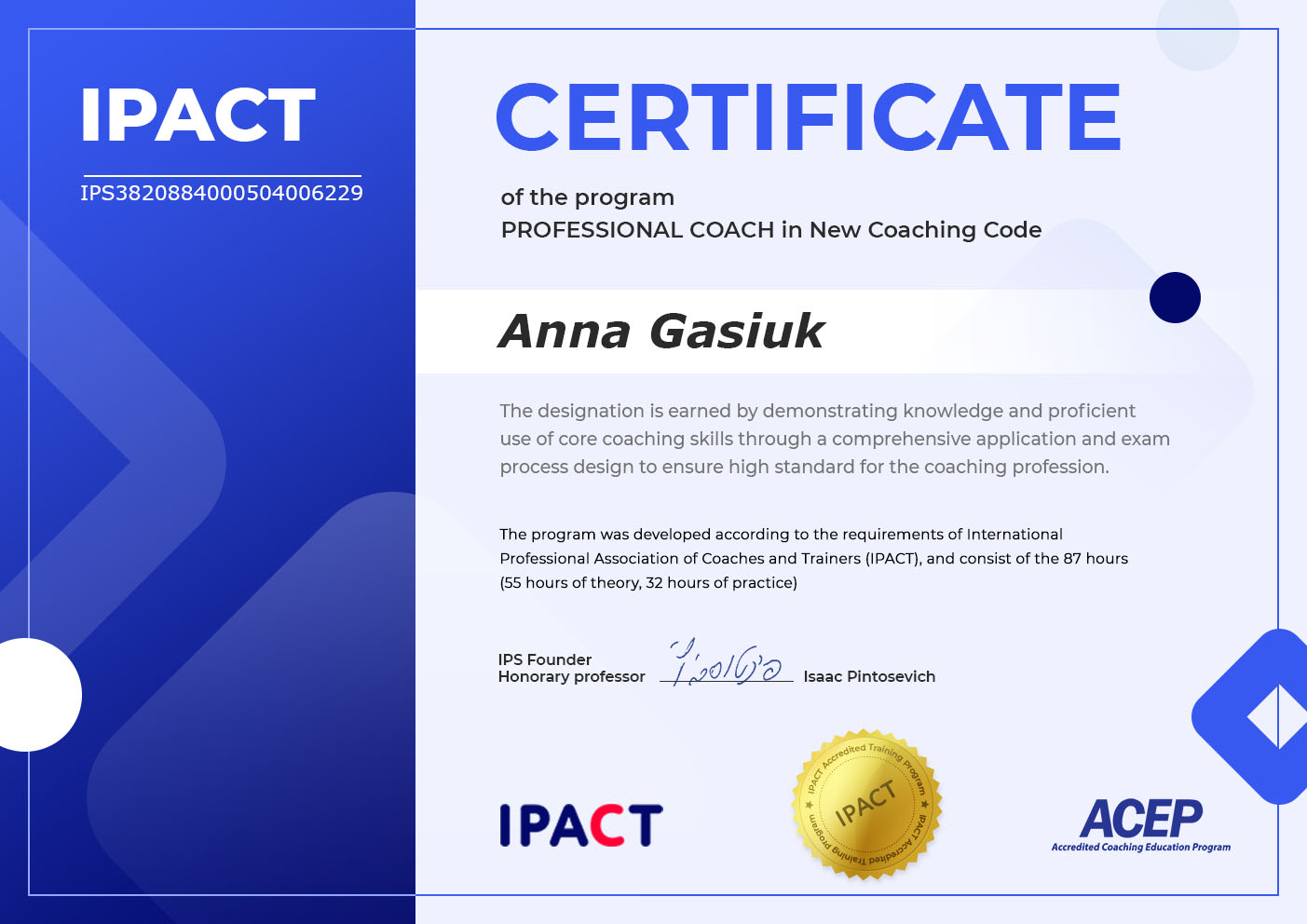Professional Coach in New Coaching Code