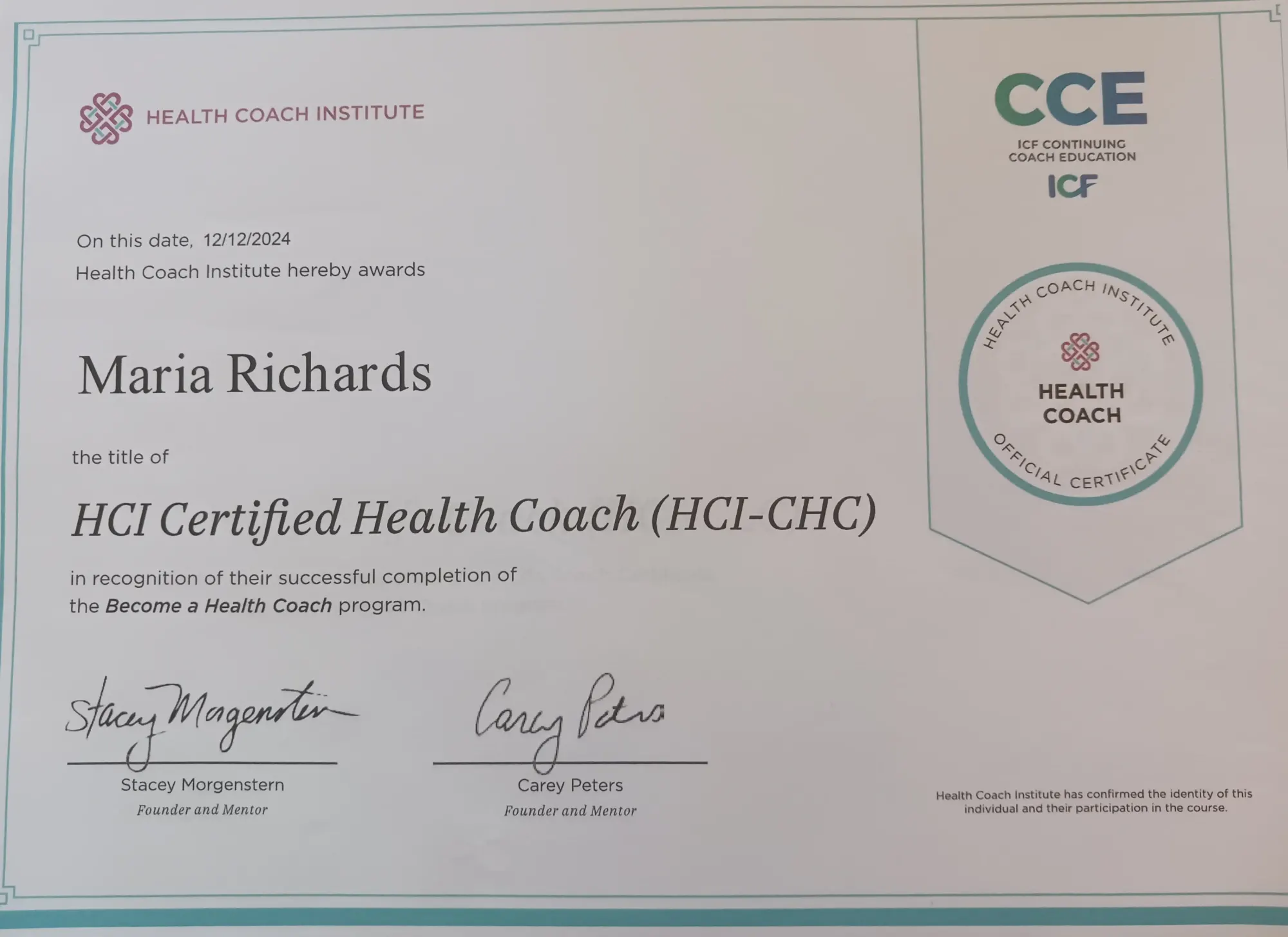 Health Coach Certification