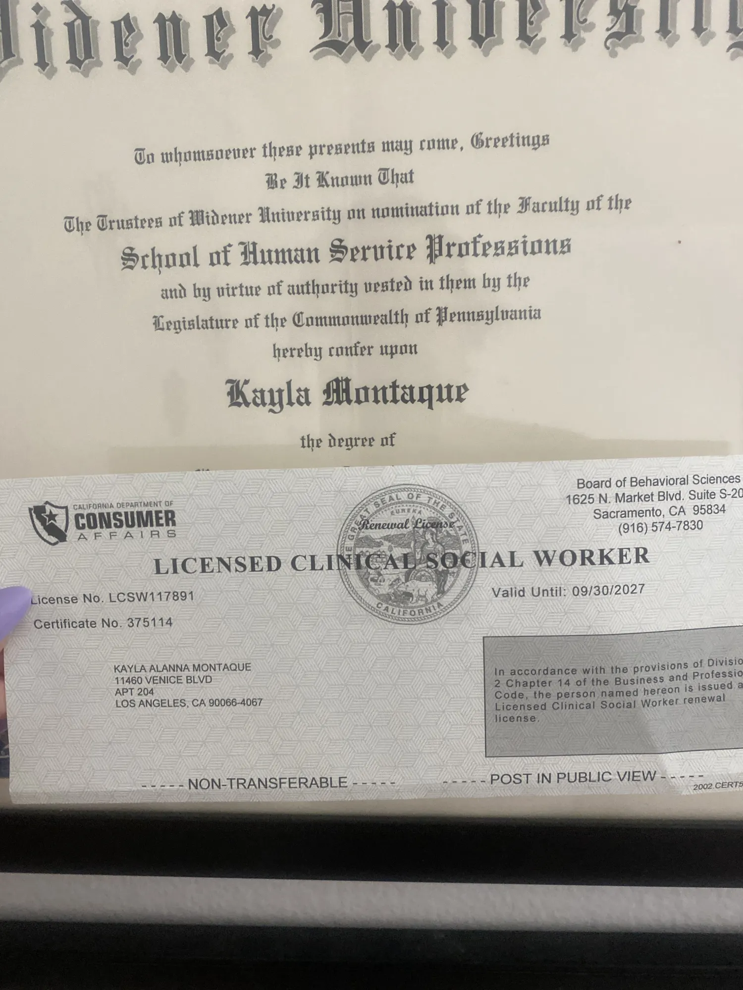 LCSW (Licensed Clinical therapist)